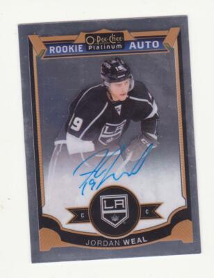 2015-16 O-Pee-Chee Platinum Jordan Weal Rookie Autograph Card # 175 (15-16) OPC