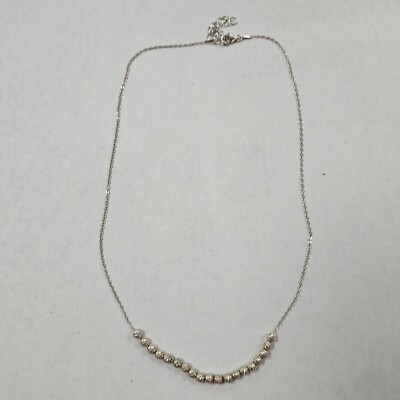 Designer SS Diamantschliff Perlenkette Halskette 16-18 Zoll signiert KA 1772 [035GRB]