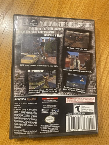 Tony Hawk's Underground (Nintendo GameCube) Case And Manual Only - Picture 2 of 5