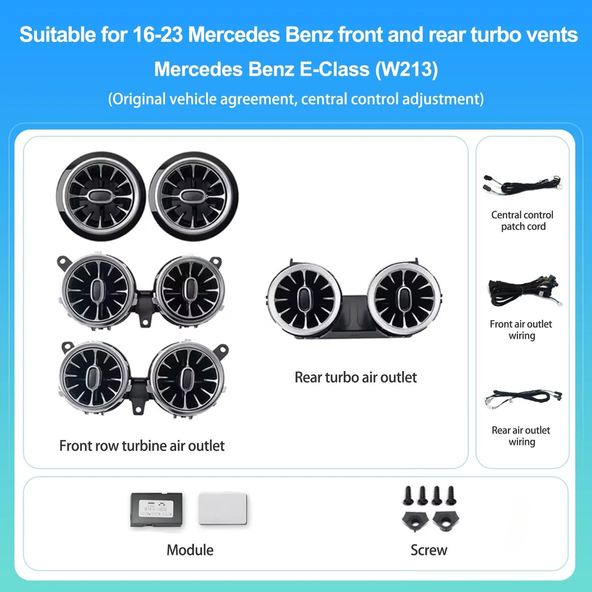 Mercedes-Benz Ventile セット 8PCS 64 Colors AC Vent Ambient Light For Mercedes Benz E-Class