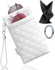 Glasses Case Double Eyeglass Case for Women Men Soft Glasses Case with Carrying