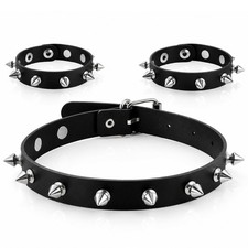 3PCS Spiked Collar, Spike Choker, Punk Studded Choker, Gothic Accessories