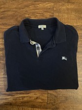 Burberry Polo Shirt Men  s Blue Sz 2XL