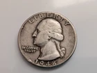 US Silver Quarter Dollar 1948-D Circulated