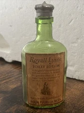 Vtg 1950's Royal Muske Lyme Cologne Bermuda England EMPTY Bottle Metal Crown Lid