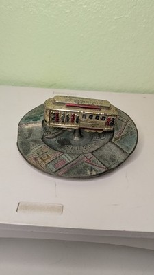 Vintage Ashtray San Francisco Spinning Cable Car Souvenir Made in Japan 