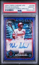 2024 Topps Chrome Update Series Auto Nolan Schanuel #ACNS Purple  /299 PSA 10