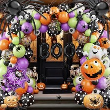 Halloween Party Decorations 111PC Purple Green Balloons Arch Kit Kit