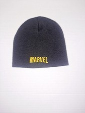Marvel Hat Cap Beanie Black With Yellow Embroidery Adult One Size Fits All