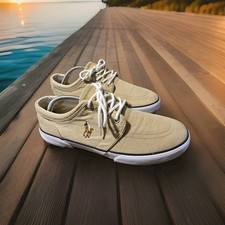 Zapatilla deportiva Polo Ralph Lauren para hombre Faxon X de lona Hampton caqui/multi pony EE. UU. 10 D