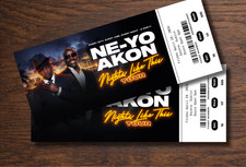 Ne-Yo & Akon Souvenir Concert Ticket Keepsake Nights Like This Tour 2026