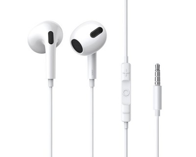 Original LogiCell Baseus Headset Kopfhörer für alle Handys mit 3,5 Klinke weiß