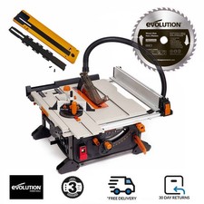 Evolution R255TBL+ Table Saw with Free Wood Blade and Zero Clearance Kit