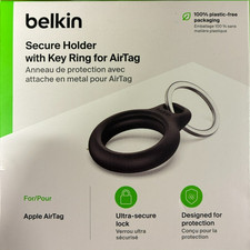 Belkin - F8W973btBLK - Apple AirTag Secure Holder with Key Ring