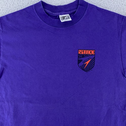 Vintage Speedo Shirt Mens Small Purple 90s Swim Surf Beach Made In USA Tee - Picture 2 of 10