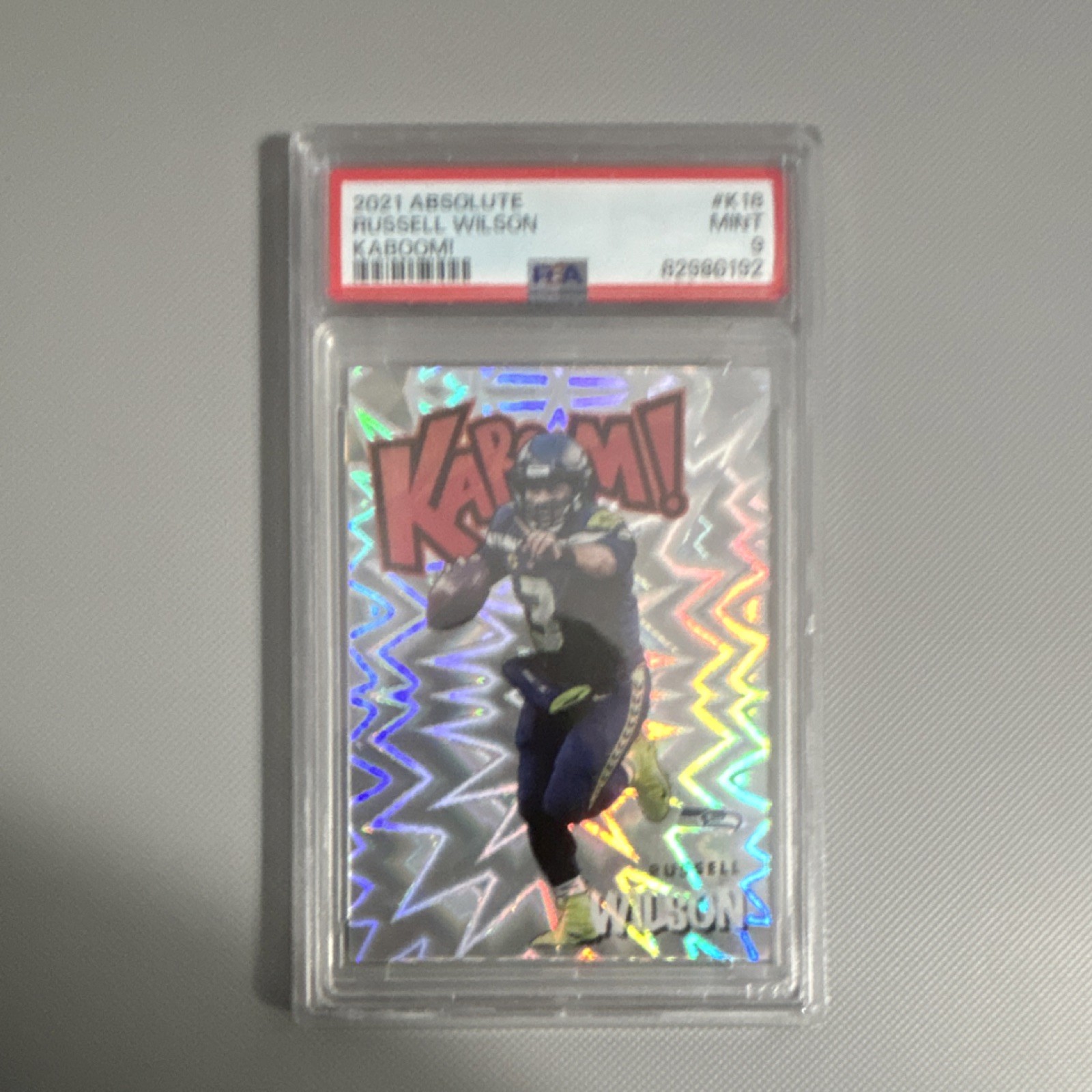 2021 Panini Absolute Kaboom! Russell Wilson #K18 PSA 9 Seattle Seahawks