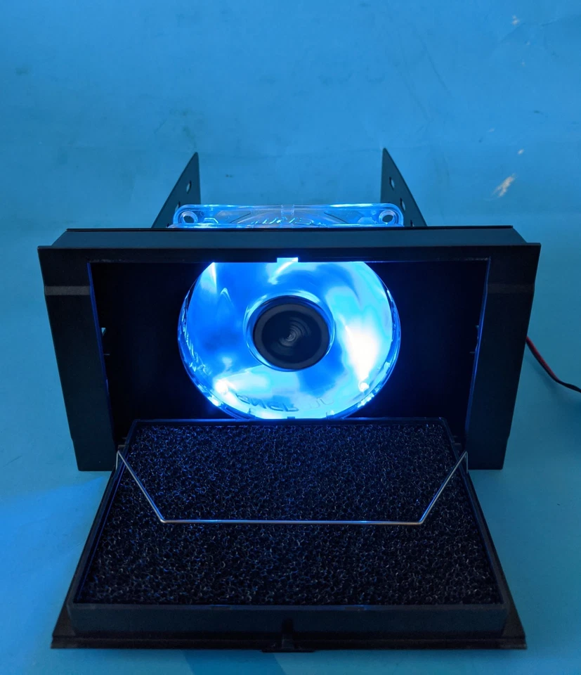 Evercool Black Armor Blue LED Fan Mod hard drive HDD Cooling Box for 3x 3.5" - Image 4 of 4
