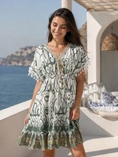 Boho Chic Italian Summer White Dress One Size