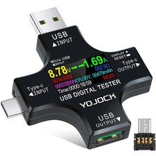 Usb C Tester Usb Power Meter 2 In 1 Digital Multimeter 3.632v 08.0a Voltage And