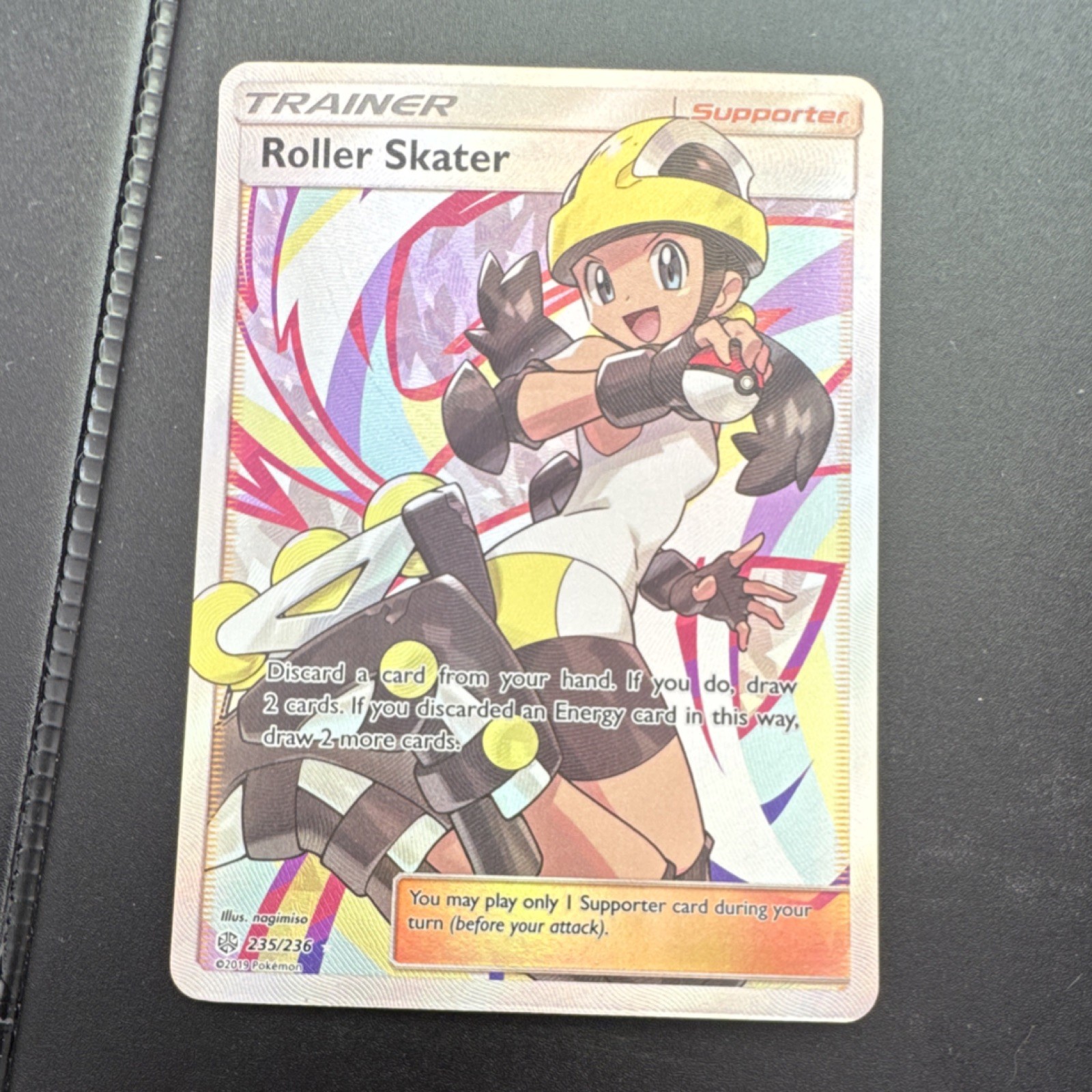 Pokémon Roller Skater Ultra Rare Full Art Holo Trainer Sm-Cosmic Eclipse 235/236