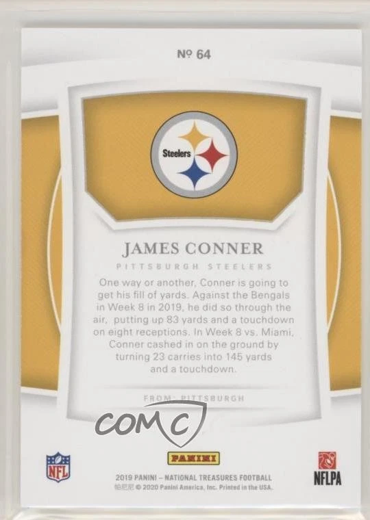 2019 Panini National Treasures /99 James Conner #64 - Image 2 of 2