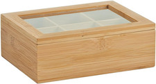 25360 Scatola per Bustine Da Tè in Bambù, 21 X 16 X 7,5 Cm