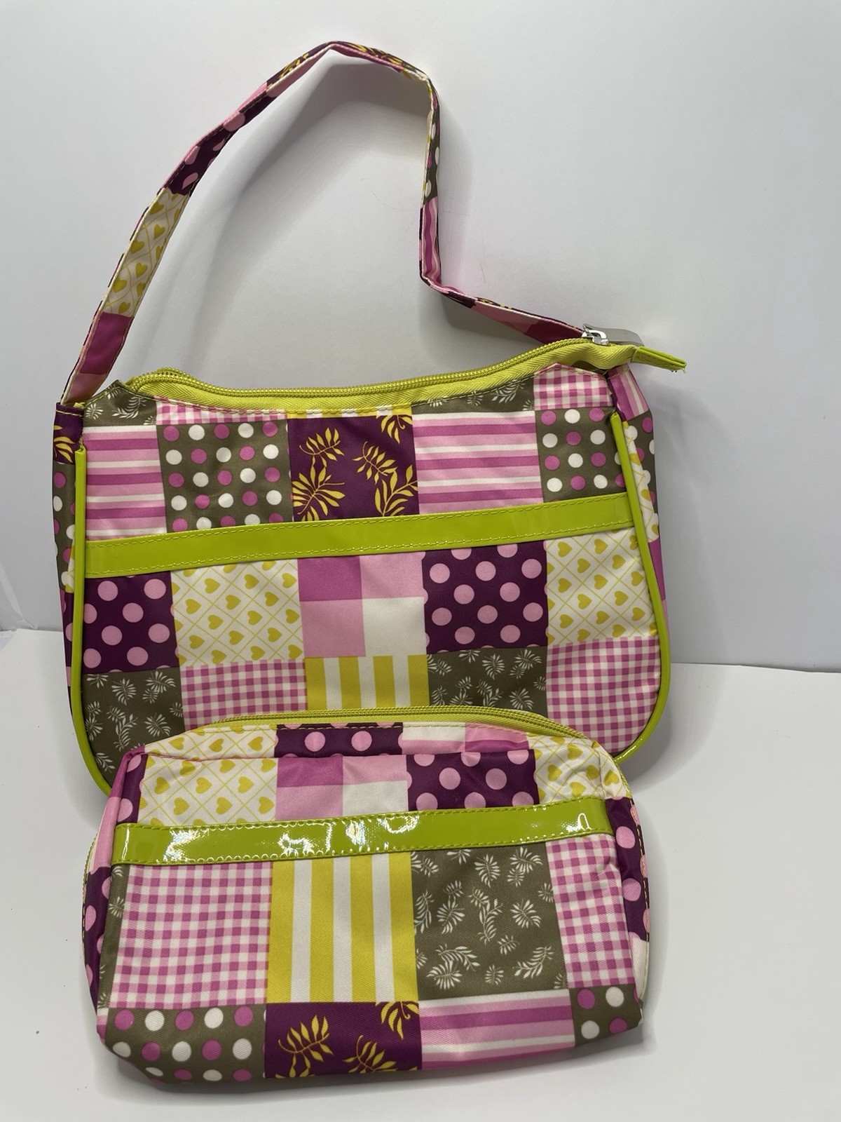 Patchwork  shoulder bag and matching accessory po… - image 1