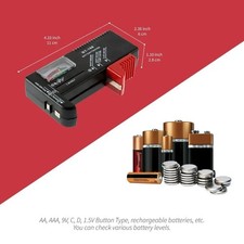 Battery Tester Checker Universal For AA AAA C D 9V 1.5V Button Cell Batteries US