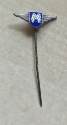 Oldtimer Emaille Moto Morini Logo blau Motorrad Stick Pin Anstecker