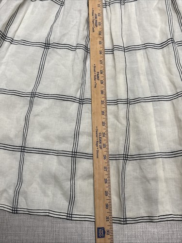 Gonna plissettata vintage Calvin Klein vita alta S panna check lino A-Line Hong Kong 6 - Foto 2 di 8