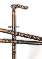 Hand Carved Derby Walking Stick Wooden Cane for Men Women Perfect Gift