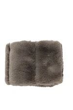 Adrienne Landau Womens Faux Fur Rectangular Neck Scarf Gray Size 70x7"