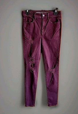 American Eagle Women's Jegging Jeans, Super High Rise, Size 4, Long  Plum