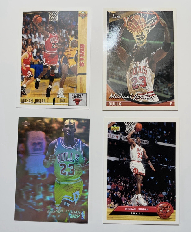 Topps Michael Jordan Chicago Bulls 1992-93 4-Card Lot Topps Gold Foil