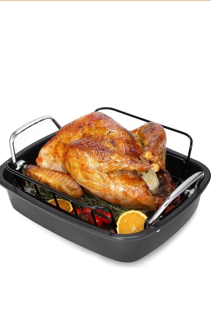 Nonstick Roasting Pan with Rack, Turkey Roasting Pan for Oven, Large Roaster ...
