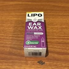 LIPO EAR WAX CLEANSING Aid 0.5 Oz Dual Action Cleanses  Controls Build Up