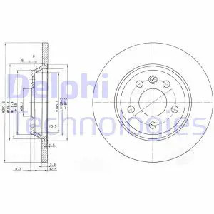 Delphi Dischi Freno Bg3518 Posteriore, Pieno, 2 Pezzo - Immagine 2