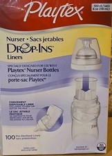 NEW Playtex Baby Nurser Drop-Ins 4 Oz Pre-Sterilized Liners 100 Ct Sealed Box
