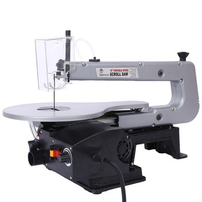 Professional 16-Inch Scroll  with Tilting Table, Hold-Down Shoe & Variable