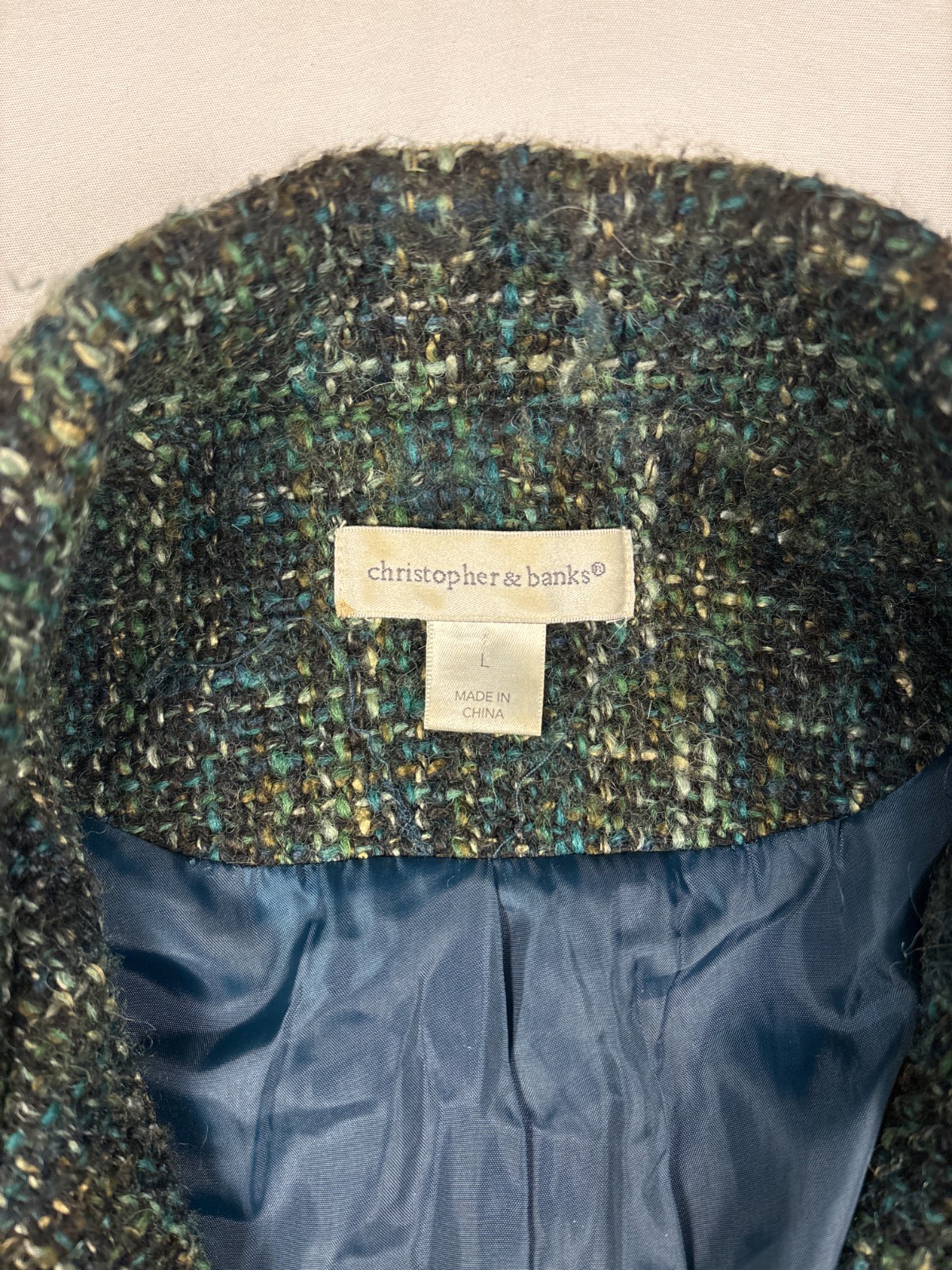 Christopher & Banks Button Down Wool Blend Tweed … - image 2