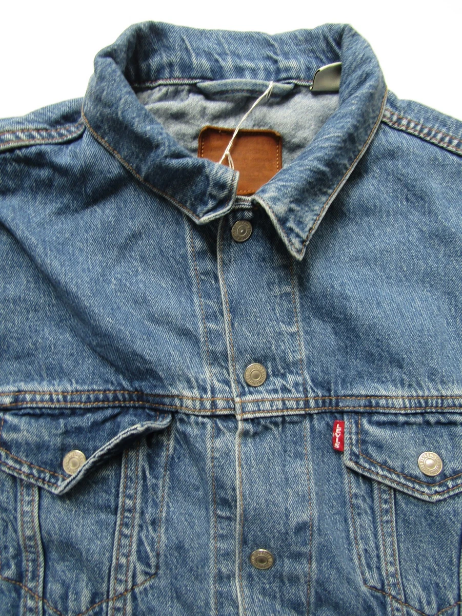 Levi s 79698 women s dad sport trucker double cross jacket small denim LJKTC002