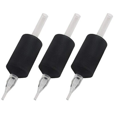 20PCS 1 Inch 25MM Tatmax Tattoo Disposable Tubes Clear Tips Round, Flat, Diamond