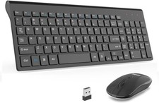 Combo De Teclado Y Mouse Inalambricos Compact Slim Para Inal mbrico Color Gris