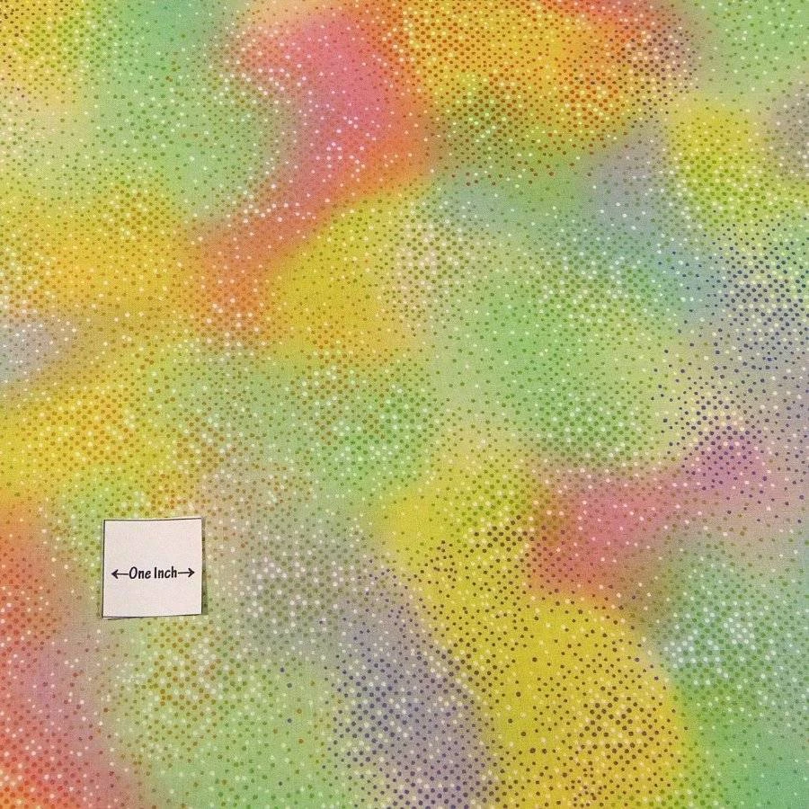 Rainbow Abstract by Kaufman, Yellow, Orange & Green Pastels, Cotton, Per 1/2 Yd - Image 3 of 3