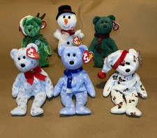Ty beanie babies- Christmas/Holiday Bears - 3 Minis  Santa - Lot Of 10 Total