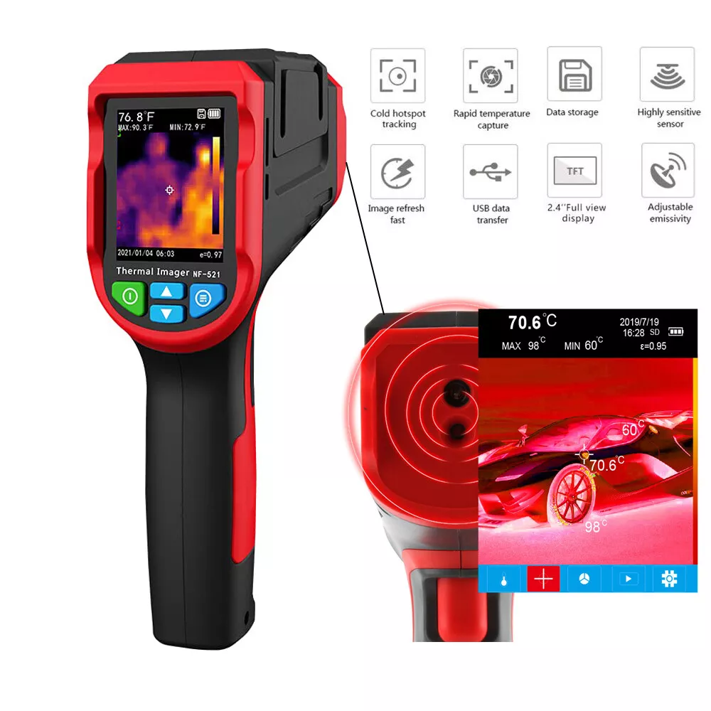 Infrared Thermal Temperature Imager Heat Gun Higher Resolution Detector  Camera