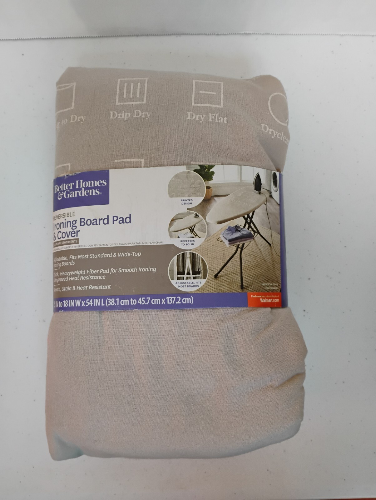 New Reversible Ironing Board Pad Cover Better Homes & Gardens Laundry Sentiments-image