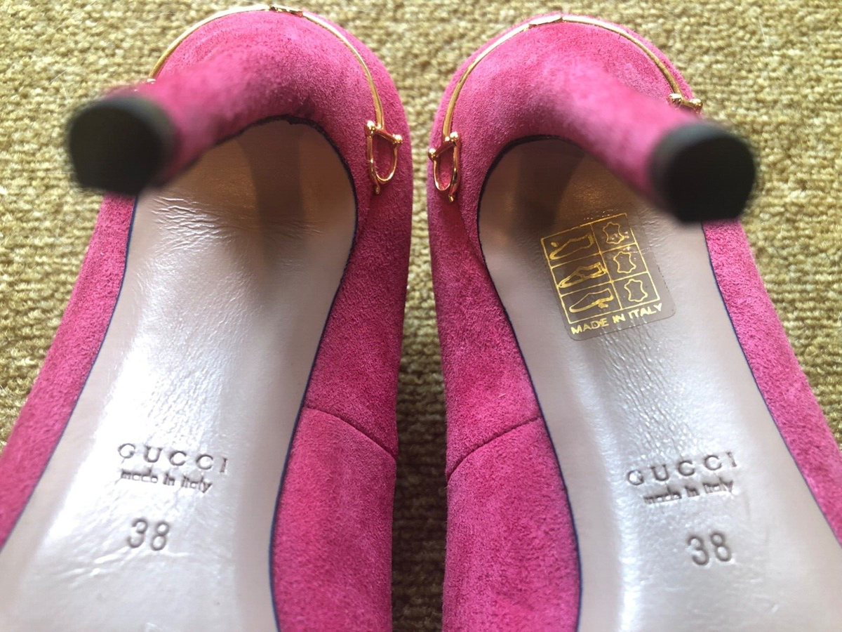 Pink Gucci Horsebit 388435 Adina Suede Pumps #12177-1 Size 38 | eBay
