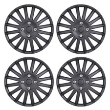 14 X 4 Matte Black Wheel Covers Snap On Full Hub Caps R14 Tiresteel Rim