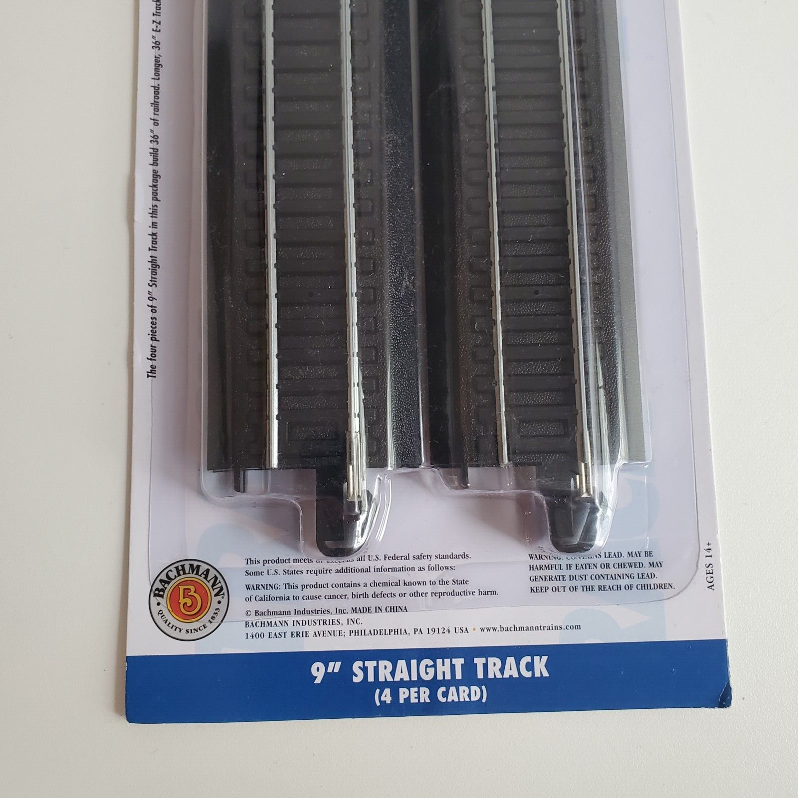 Bachmann E-Z Train Track System HO Scale 44411 9" Straight Sealed NEW